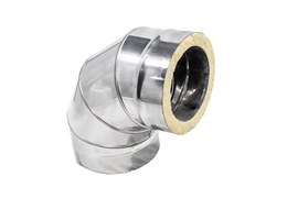 Сэндвич колено 90° Ø 220/280 Нерж 0,5мм/оцинк 0,5мм